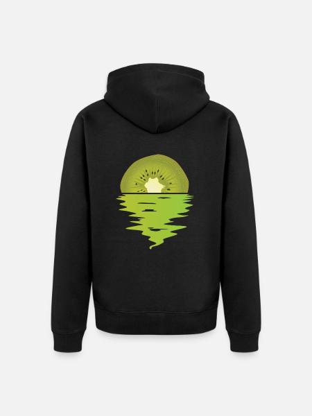 Kiwi Ocean - Unisex Premium Organic Zip Hoodie - black