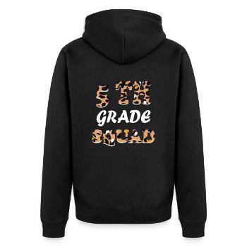 Lehrergeschenke der 5. Klasse für Lehrer - Unisex Premium Bio Zip Hoodie - Schwarz - Hinten - Nico (187cm)