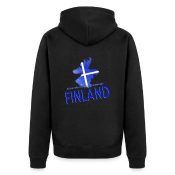 Finlande Suomi - Veste à capuche bio Premium Unisexe - noir - Dos - Nico (187cm)