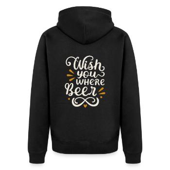 Je vous souhaite où Beer Beer Drinkers Beer Lovers - Veste à capuche bio Premium Unisexe - noir - Dos - Nico (187cm)