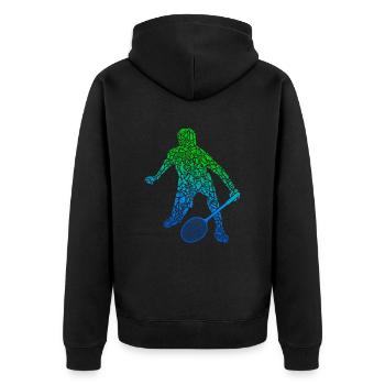 Joueurs de badminton Badminton Enfants - Veste à capuche bio Premium Unisexe - noir - Dos - Nico (187cm)
