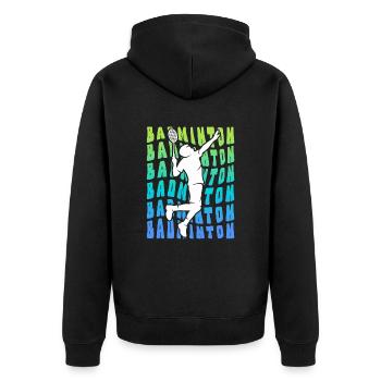 Joueurs de badminton Badminton Badminton Enfants - Veste à capuche bio Premium Unisexe - noir - Dos - Nico (187cm)