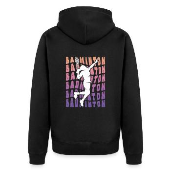 Badminton Player Badminton Badminton Girls - Unisex Premium Organic Zip Hoodie - black - Back - Nico (187cm)