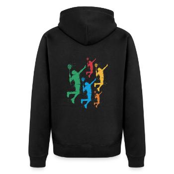 Joueur de badminton garçons Badminton enfants - Veste à capuche bio Premium Unisexe - noir - Dos - Nico (187cm)