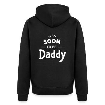 Bald Papa - Unisex Premium Bio Zip Hoodie - Schwarz - Hinten - Nico (187cm)