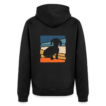 Teckel Chien Teckel Propriétaire Propriétaire Teckel - Veste à capuche bio Premium Unisexe - noir - Dos - Nico (187cm)