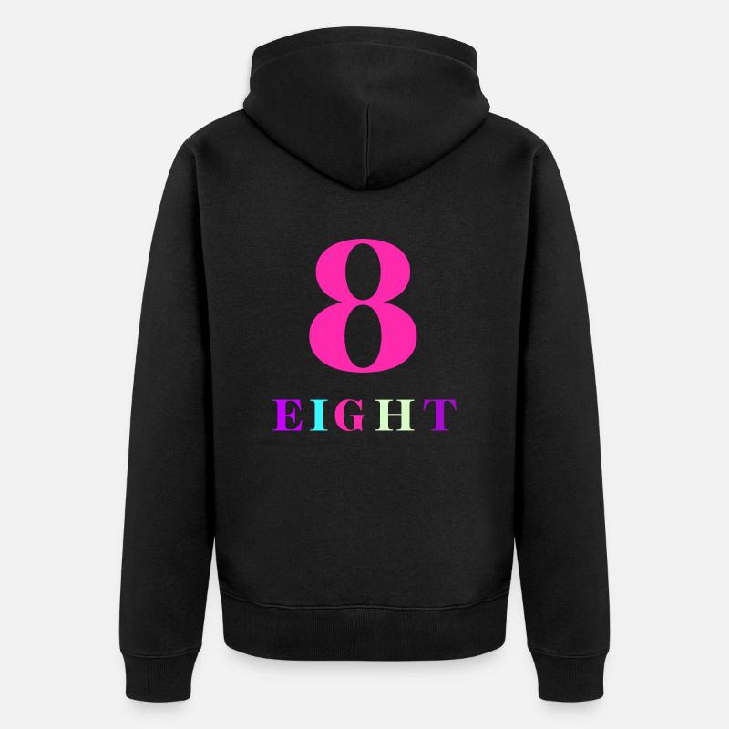 Eight-8e anniversaire - Veste à capuche bio Premium Unisexe - noir
