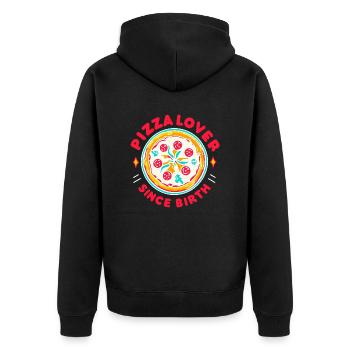 Amateur de pizza depuis sa naissance - Veste à capuche bio Premium Unisexe - noir - Dos - Nico (187cm)