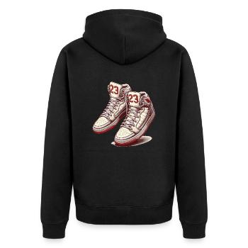 Basketballspieler - Unisex Premium Bio Zip Hoodie - Schwarz - Hinten - Nico (187cm)