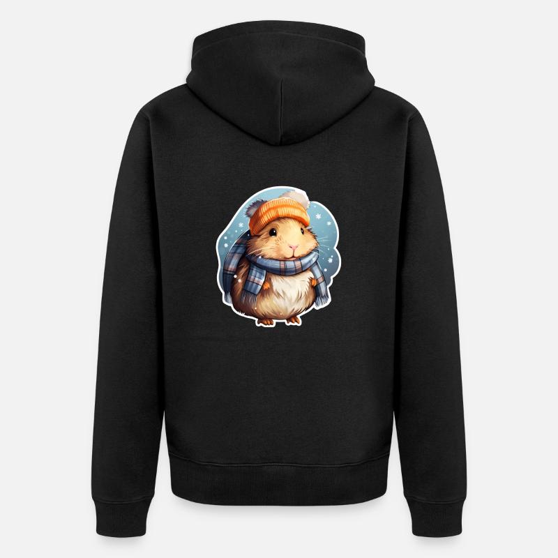 Cochon d’Inde d’hiver - Veste à capuche bio Premium Unisexe - noir