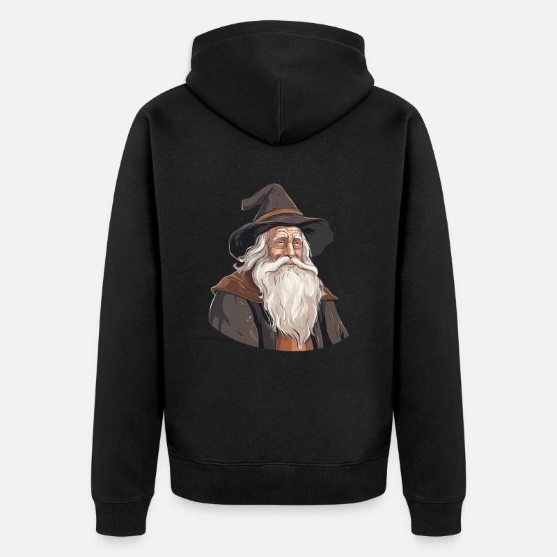 Le Magicien Blanc - Veste à capuche bio Premium Unisexe - noir