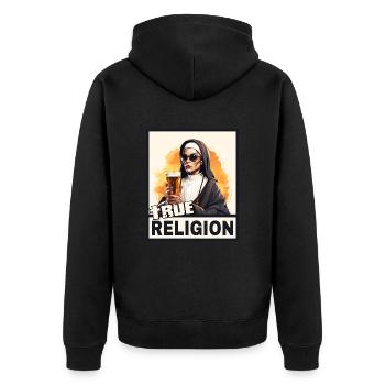 Sexy Nun Drinks Alcohol Dicton Drôle - Veste à capuche bio Premium Unisexe - noir - Dos - Nico (187cm)