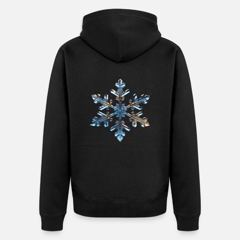 Flocon de neige - Veste à capuche bio Premium Unisexe - noir