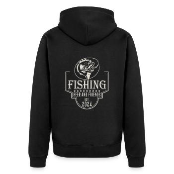 Pêche Bière Et Amis Pêche Pêche Dictons De Pêche - Veste à capuche bio Premium Unisexe - noir - Dos - Nico (187cm)