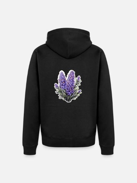 Lavender - Unisex Premium Organic Zip Hoodie - black