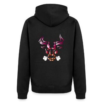 Tête de taureau tête Logo Steak Beast Gym corne - Veste à capuche bio Premium Unisexe - noir - Dos - Nico (187cm)
