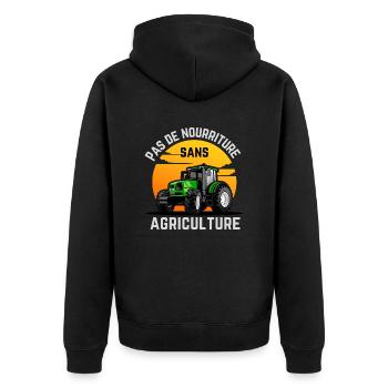 Pas de nourriture sans agriculture - Veste à capuche bio Premium Unisexe - noir - Dos - Nico (187cm)