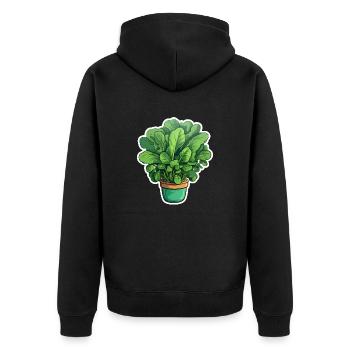 Spinach in a pot - Unisex Premium Organic Zip Hoodie - black - Back - Nico (187cm)