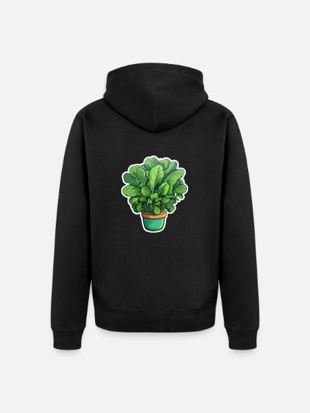 Spinach in a pot - Unisex Premium Organic Zip Hoodie - black