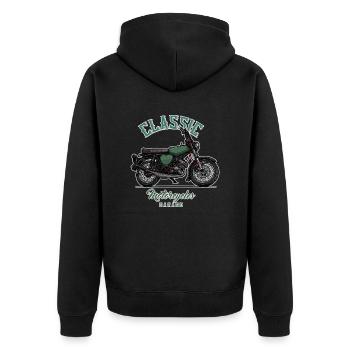 S51 (vert) // Illustration - Veste à capuche bio Premium Unisexe - noir - Dos - Nico (187cm)