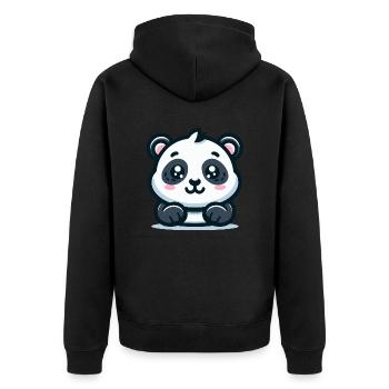 Panda Bear : Thème de dessin animé - Veste à capuche bio Premium Unisexe - noir - Dos - Nico (187cm)