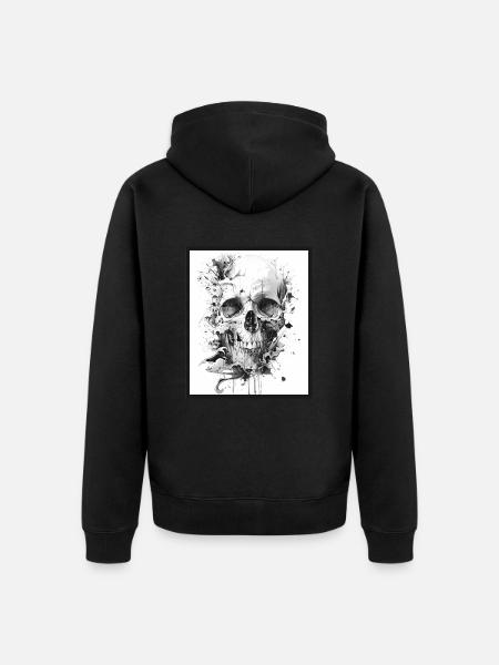 Skull skull abstract art - Unisex Premium Organic Zip Hoodie - black