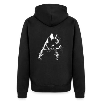 Chat, Motif De Chat - Veste à capuche bio Premium Unisexe - noir - Dos - Nico (187cm)