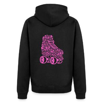 Rollschuhe Rollschuh Damen Mädchen Roller Skates - Unisex Premium Bio Zip Hoodie - Schwarz - Hinten - Nico (187cm)