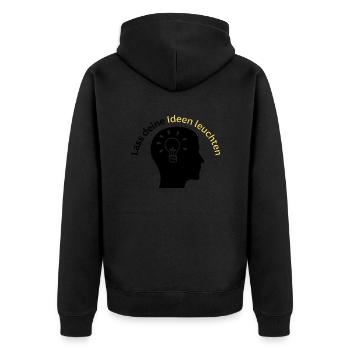 Idea Light - Creativity and Innovation - ApriNoe - Unisex Premium Organic Zip Hoodie - black - Back - Nico (187cm)