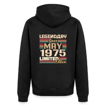May 1975 May - Jubilee May 1975 - Unisex Premium Organic Zip Hoodie - black - Back - Nico (187cm)