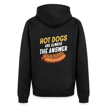 Hot Dogs Are Always The Answer Hotdogs Foodie Wien - Unisex Premium Organic Zip Hoodie - black - Back - Nico (187cm)