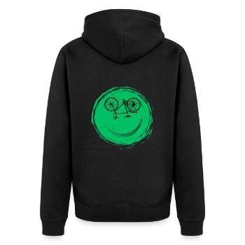 Bicycle Face - Unisex Premium Organic Zip Hoodie - black - Back - Nico (187cm)