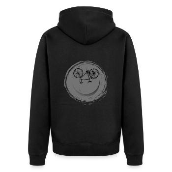 Bicycle Face - Unisex Premium Organic Zip Hoodie - black - Back - Nico (187cm)