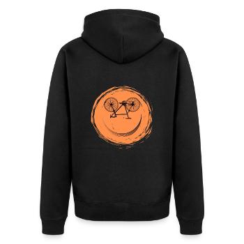 Bicycle Face - Unisex Premium Organic Zip Hoodie - black - Back - Nico (187cm)