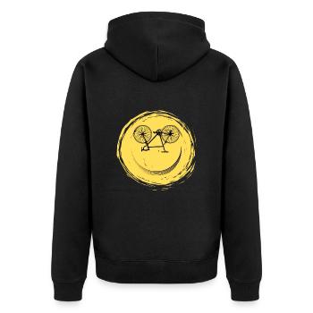 Bicycle Face - Unisex Premium Organic Zip Hoodie - black - Back - Nico (187cm)