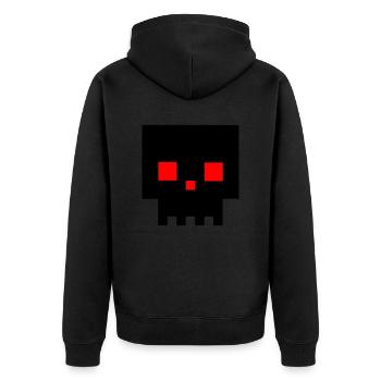 Langweiler - Unisex Premium Bio Zip Hoodie - Schwarz - Hinten - Nico (187cm)