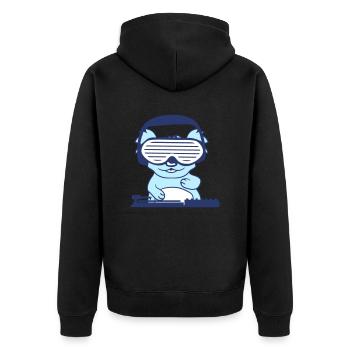 drôle DJ Koala ours mixer Cool Party Music - Veste à capuche bio Premium Unisexe - noir - Dos - Nico (187cm)
