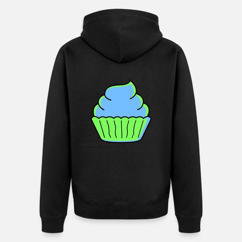 cupcake - Unisex Premium Organic Zip Hoodie - black