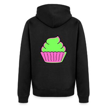 cupcake - Unisex Premium Bio Zip Hoodie - Schwarz - Hinten - Nico (187cm)