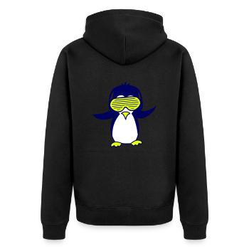 Mignon DJ Pingouin Lunettes de soleil Musique de fête Oiseau - Veste à capuche bio Premium Unisexe - noir - Dos - Nico (187cm)