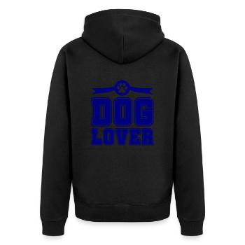 dog lover - Unisex Premium Bio Zip Hoodie - Schwarz - Hinten - Nico (187cm)