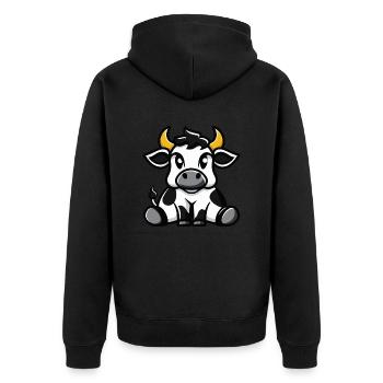 vache - Veste à capuche bio Premium Unisexe - noir - Dos - Nico (187cm)