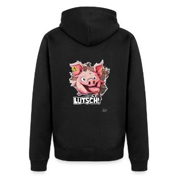 Drôle de cochon dit : Suce - Veste à capuche bio Premium Unisexe - noir - Dos - Nico (187cm)