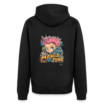 Japon Manga Graffiti Punk - Veste à capuche bio Premium Unisexe - noir - Dos - Nico (187cm)