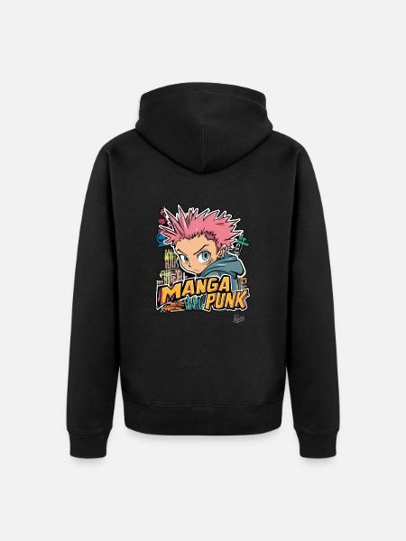 Japan Manga Graffiti Punk - Unisex Premium Organic Zip Hoodie - black