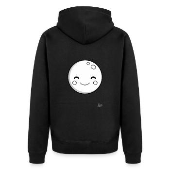 Sweet Smiling Moon: Dreamy Nights - Unisex Premium Organic Zip Hoodie - black - Back - Nico (187cm)