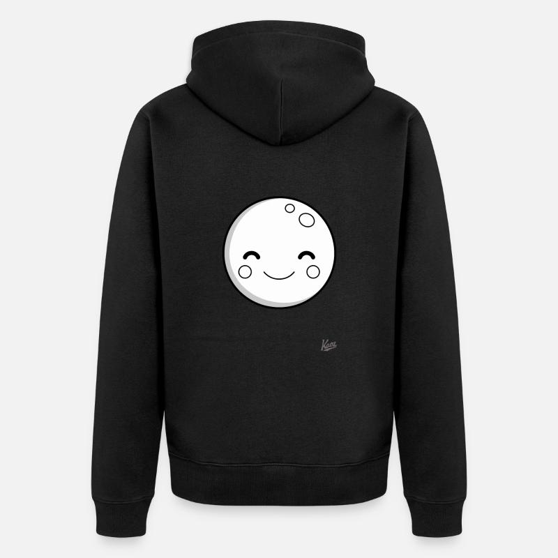 Süßer lächelnder Mond: Traumhafte Nächte - Unisex Premium Bio Zip Hoodie - Schwarz