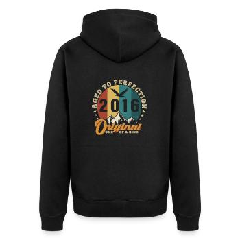 Les légendes sont nées en 2016 Vintage - Veste à capuche bio Premium Unisexe - noir - Dos - Nico (187cm)