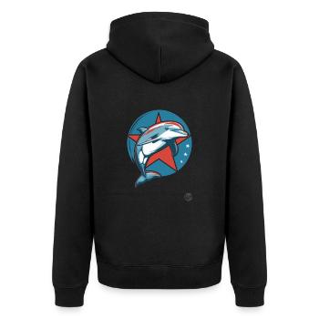 Socialisme Communisme Dauphin - Veste à capuche bio Premium Unisexe - noir - Dos - Nico (187cm)