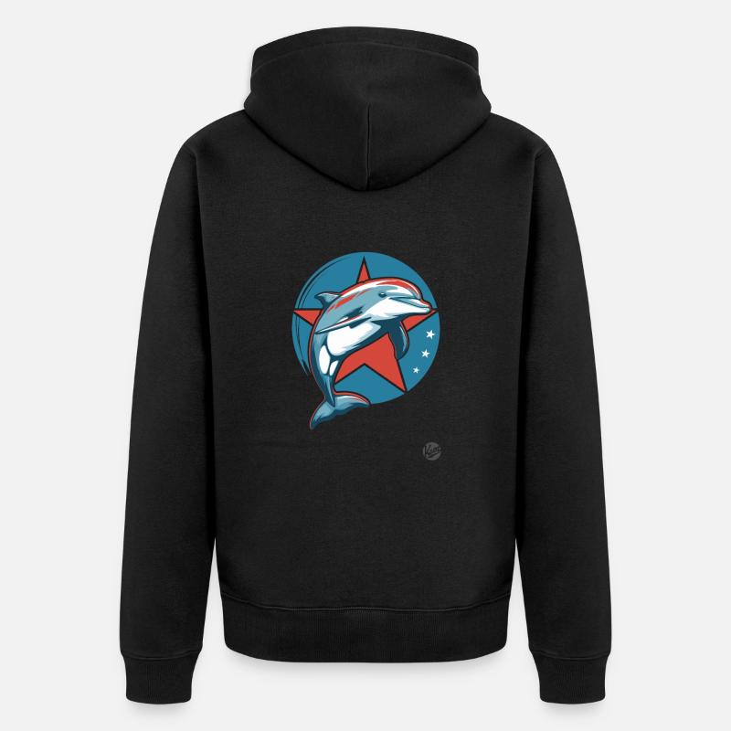 Socialisme Communisme Dauphin - Veste à capuche bio Premium Unisexe - noir